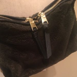 Steve Madden Army Green fur Crossbody